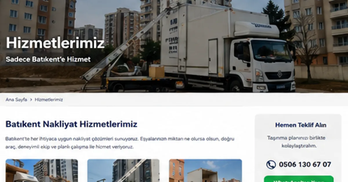Batıkent asansörlü nakliyat yüksek kat taşıma hizmeti