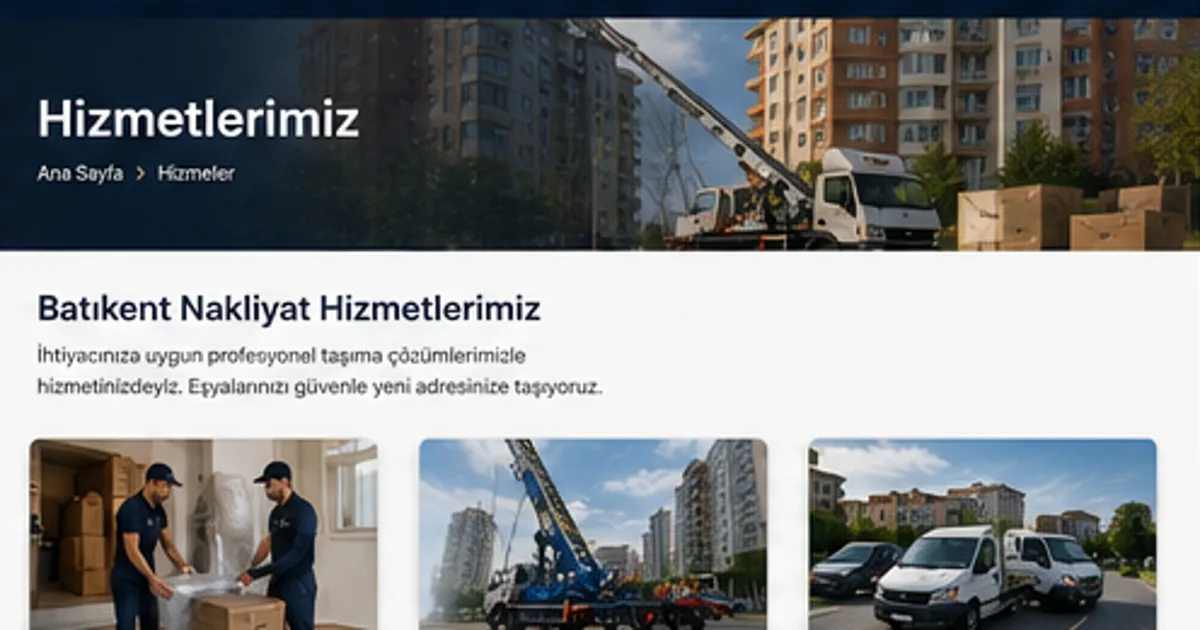 Batıkent nakliyat hizmetleri evden eve asansörlü parça eşya ve küçük nakliye