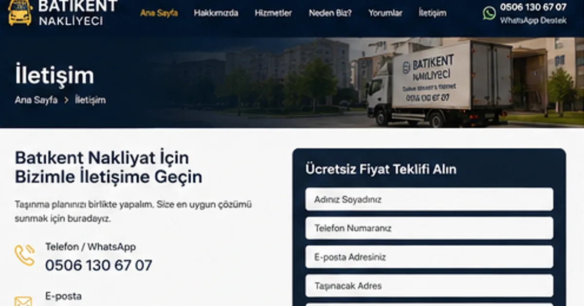 Batıkent nakliyat iletişim telefon WhatsApp ve yerel hizmet