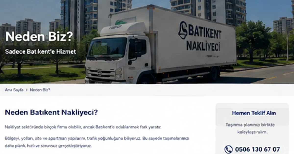 Batıkent parça eşya taşıma az eşya nakliyat hizmeti