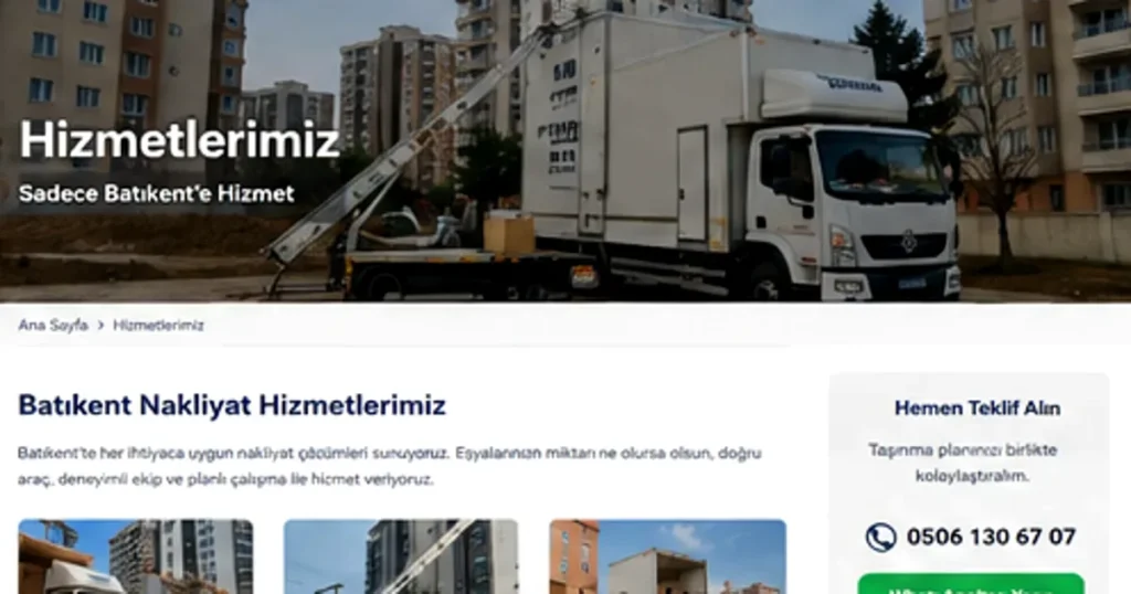 Batıkent yüksek katlarda asansörlü nakliyat ve dış cephe taşıma planı